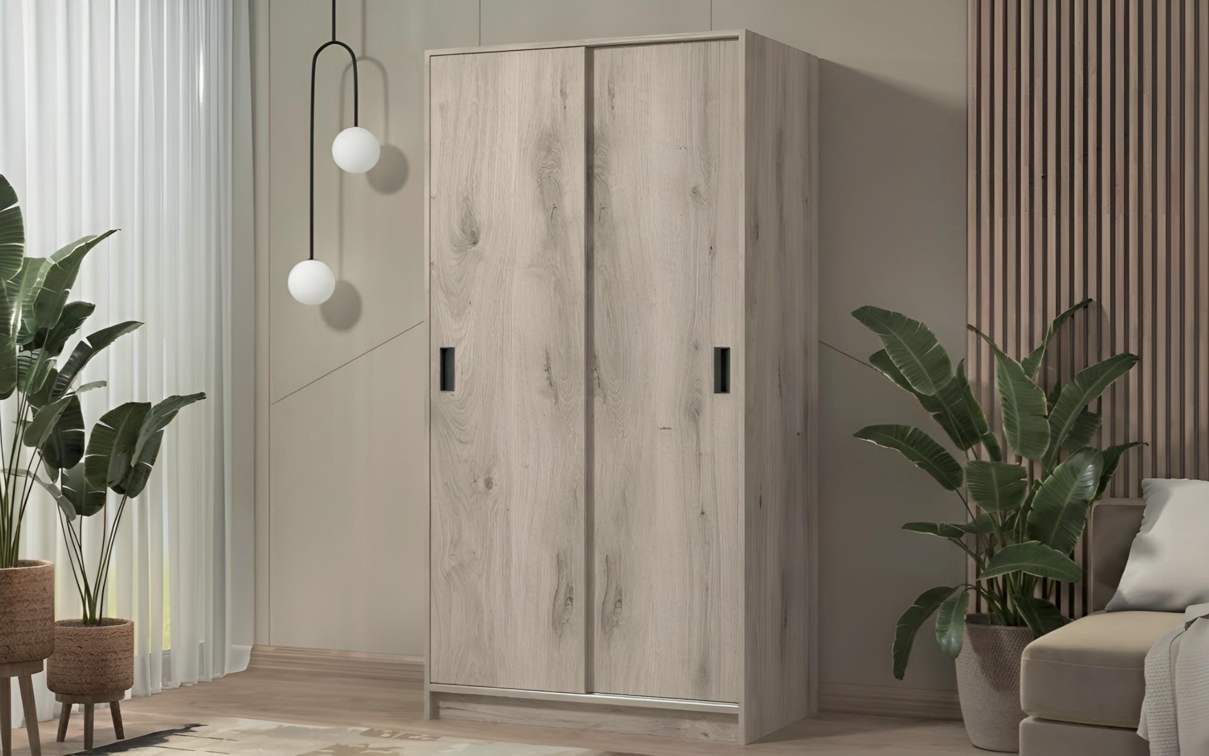 Wardrobe with sliding doors Sendo, light Scandinavian oak  1